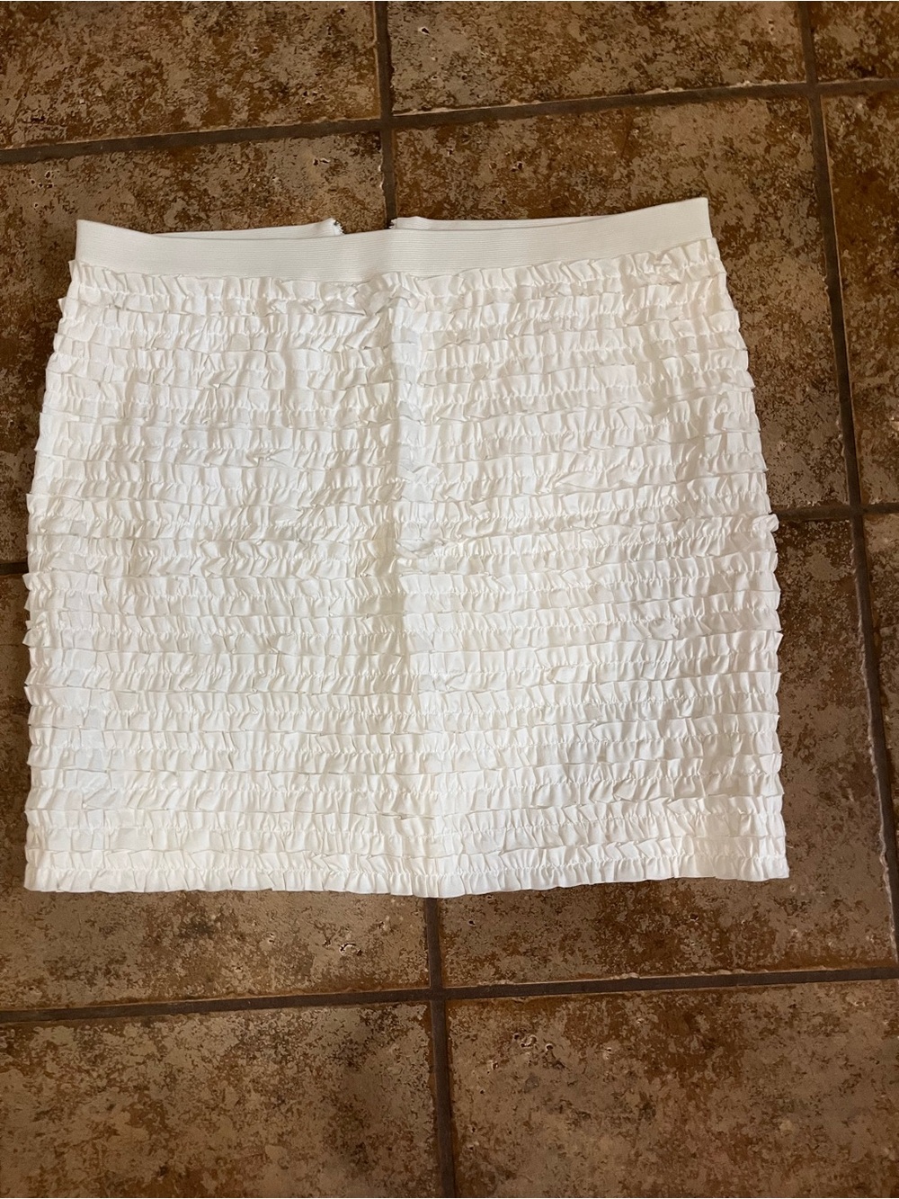 MICHAEL Michael Kors White Ruffle-Texture Mini Skirt